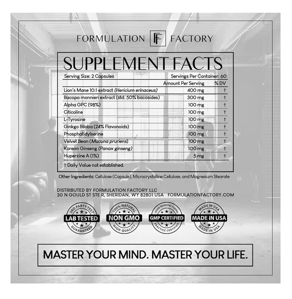 3 Pack Factory Formulation BOSS Mode 10-in-1 Mind Maximizer Nootropic Complex