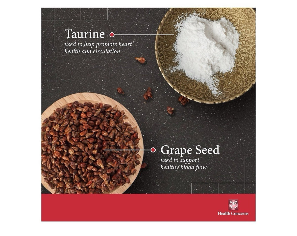 Health Concerns IBP Taurine & Grape Seed Extract Heart Blood Pressure Support