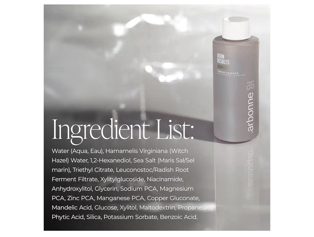 arbonne DermResults Advanced Toning Essence with Mineral Booster Face Toner