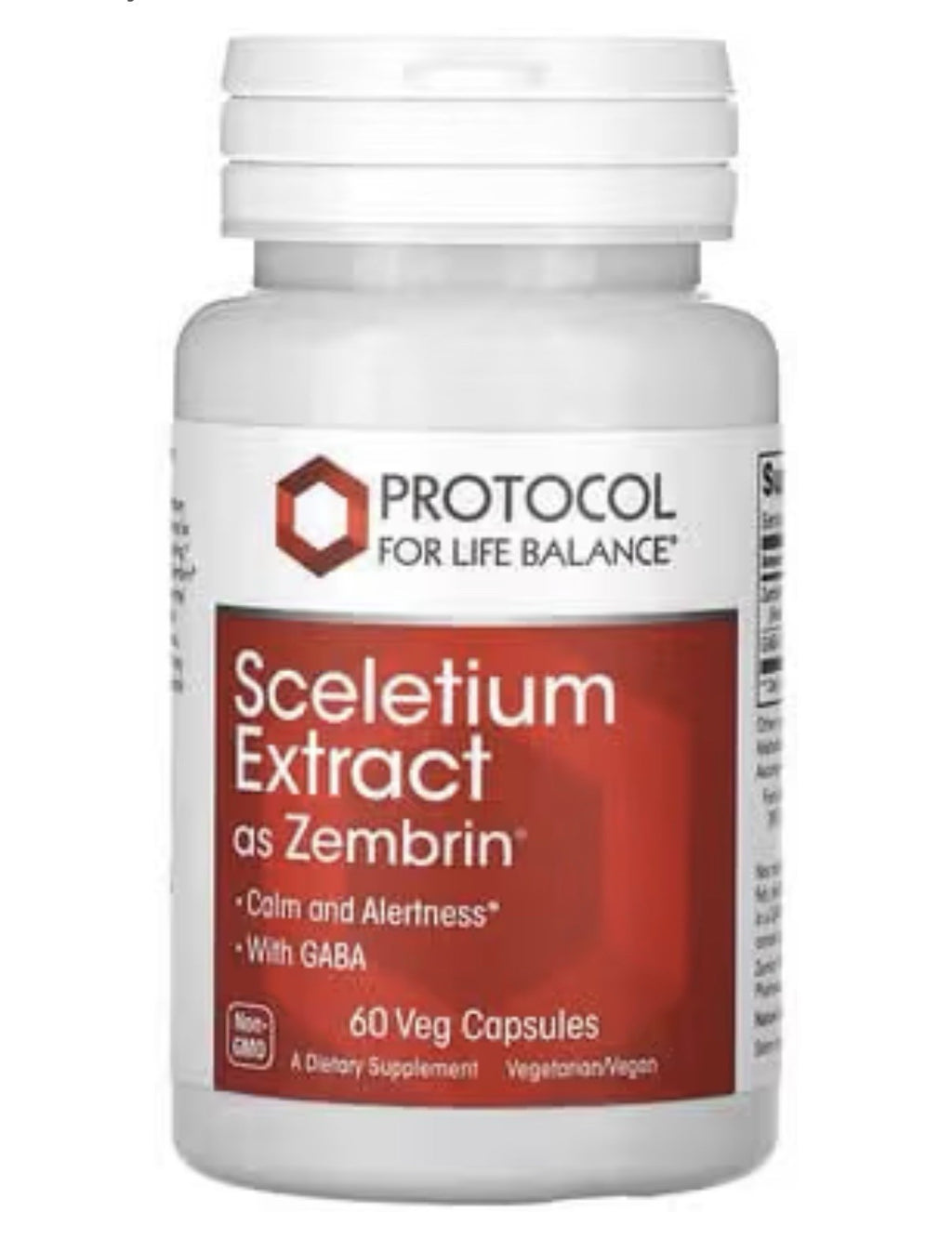PROTOCOL FOR LIFE BALANCE Sceletium Extract Zembrin Calm And Alertness 60Capsule