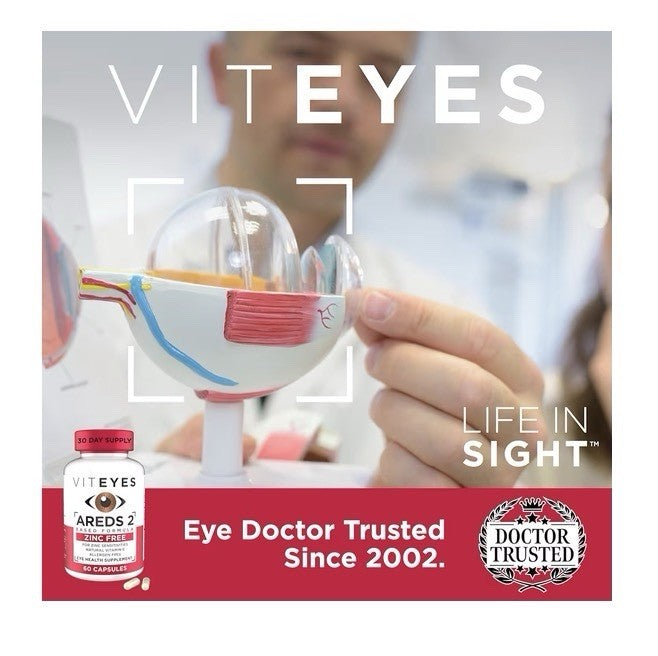 Viteyes AREDS 2 Zinc Free Macular Support Allergen Free Eye Vision Health 60caps