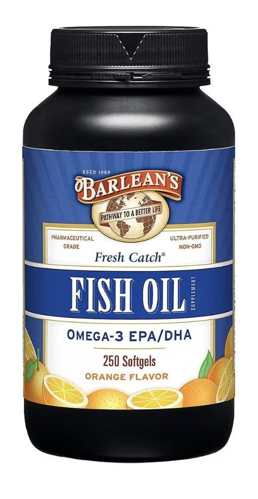 Barlean's Fish Oil Omega 3 EPA DHA Joint Brain Heart Health 250 Softgels