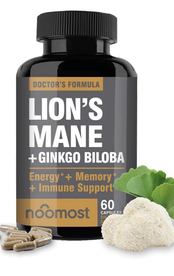 NooMost Lions Mane Mushroom Supplement 540mg Energy Memory Immune Support 60caps
