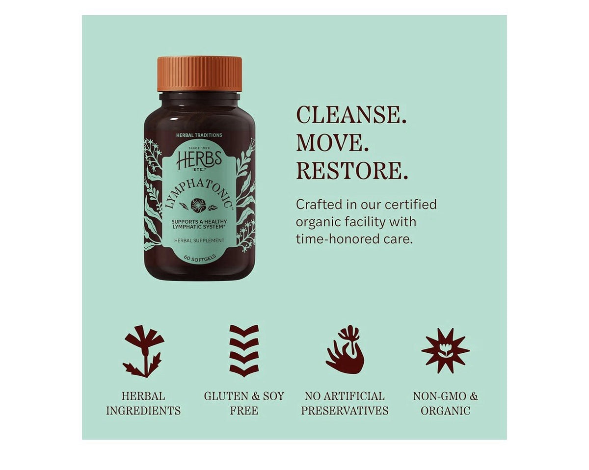 Herbs Etc. Lymphatonic Support Healthy Lymphatic System Herbal Supplement 60sgel