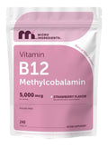 Micro Ingredients Vitamin B12 Methylcobalamin 5,000 mcg 240 Chewable Tablets