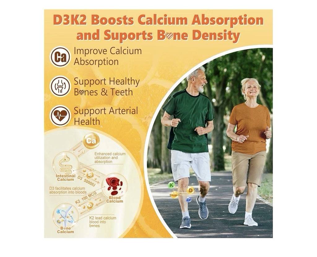 Nextdia Vitamin D3 K2 W/ Omega3 Magnesium Zinc Whole Food Blend for Adults 2Pack