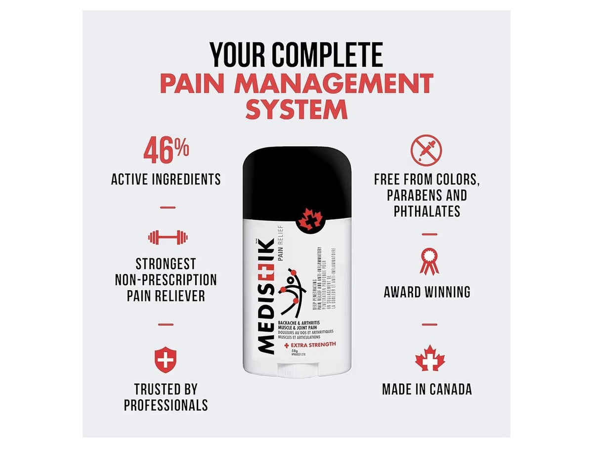 4 Pack MEDISTIK Pain Relief Stick Extra Strength Backache Arthritis Joint Pain
