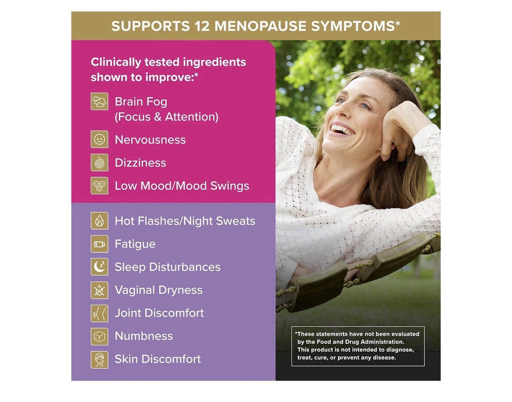 Qunol Menopause Relief Hormone Free Support Hot Flashes Night Sweats Mood 60caps