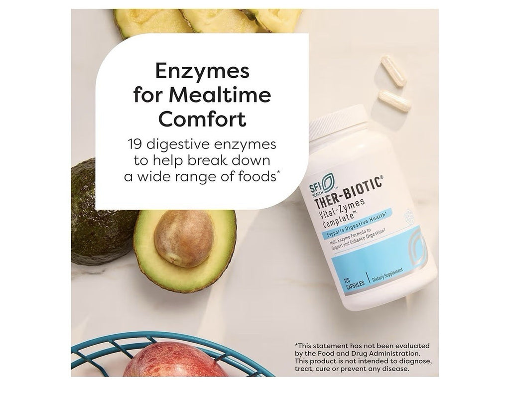SFI Health Ther-Biotic Vital-Zymes Complete Multi Enzyme Digestive Health 120cap