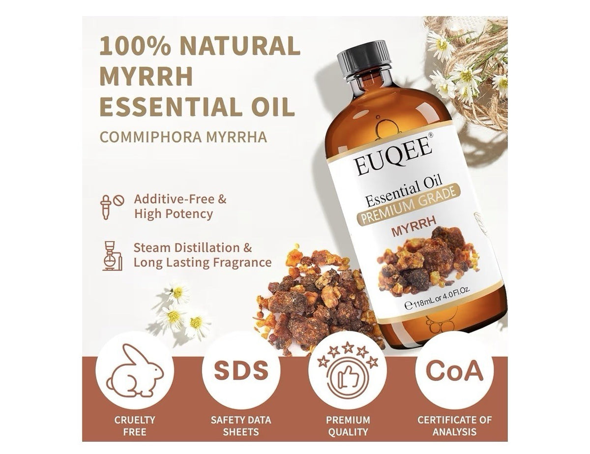 Euquee Myrrh Essential Premium Oil Aromatherapy Diffuser Soap Candle Making 4oz