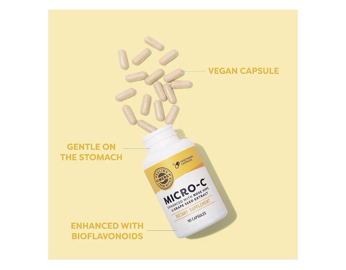 Vimergy Micro-C Vitamin C Capsules 500mg per Capsule Bones Immune Support 90caps