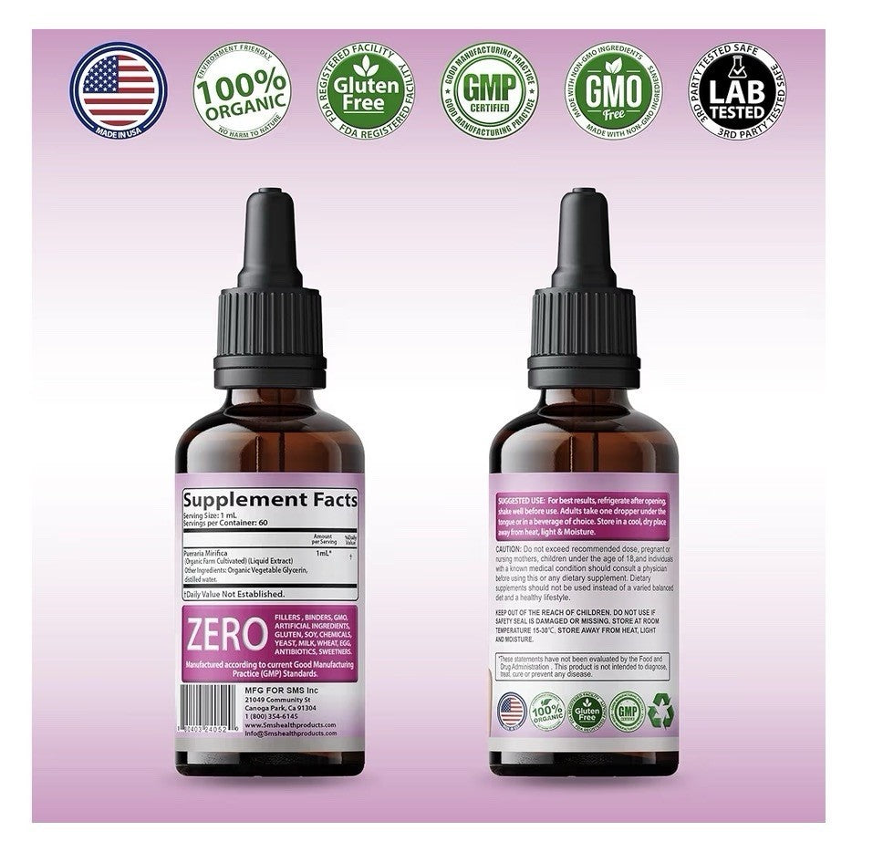 SMSHEALTHPRODUCTS SMS Feminizer Sex Change Pueraria Mirifica Drops Organic 2oz