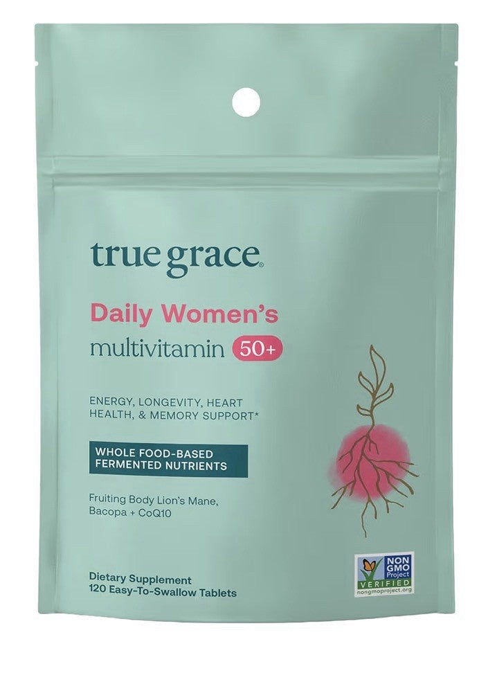 True Grace Daily Women Multivitamin 50+ Energy Longevity Heart Memory 120Tablets