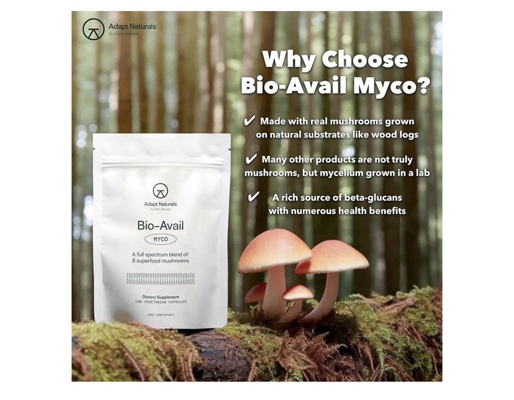 Adapt Naturals MYCO Bio-Avail Full Spectrum blend of 8 Superfood Mushrooms 120ca