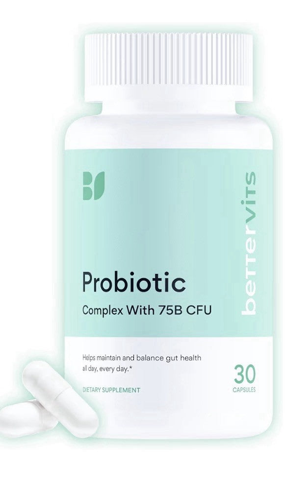 Bettervits Probiotics Complex 75 Billion CFU Women Men Digestive Gut Health 30ca