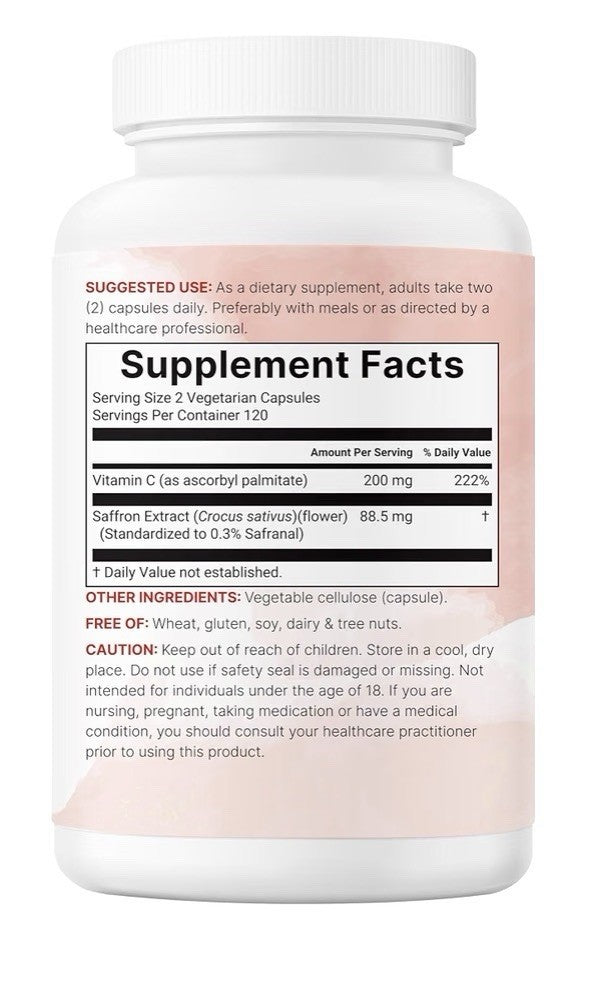 Micro Ingredients Pure Saffron Extract Clean Ingredients Only 240 Veggie Capsule