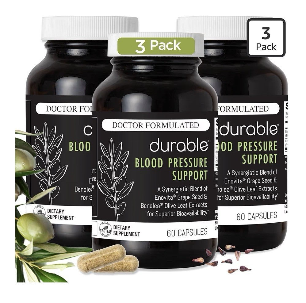 3 Packs Durable Blood Pressure Benolea Olive Leaf & Enovita Grape Seed Extract