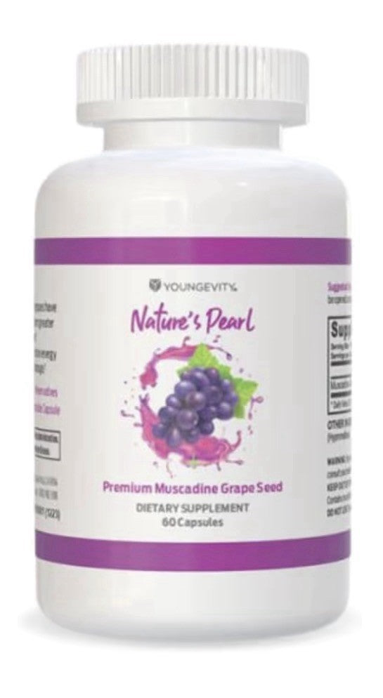 Youngevity Nature's Pearl Premium Muscadine Grape Seed 650 mg Antioxidant 60Caps