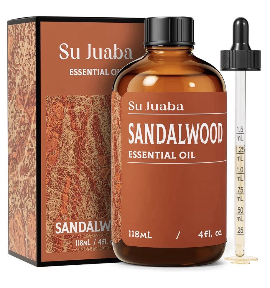 SUJUABA Sandalwood Oil 4 FlOoz Natural Aromatherapy Skin Hair Care Relaxation