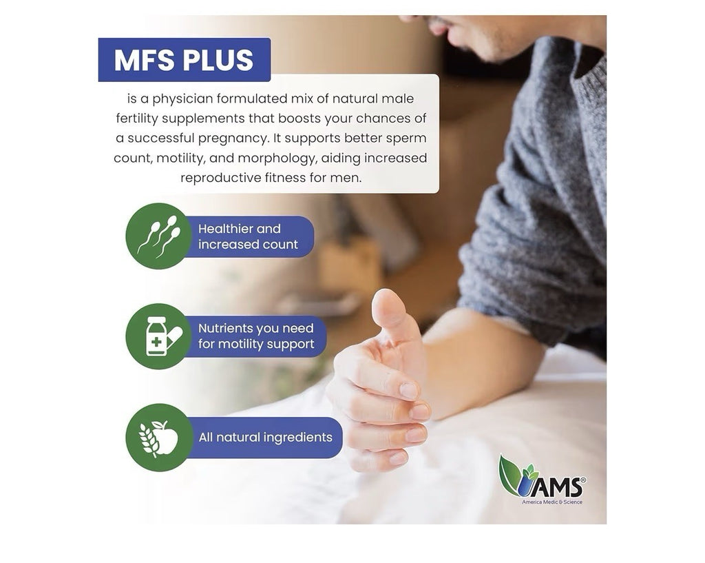 America Medic & Science MFS Plus Fertility Supplement for Men Sperm Booster 120c