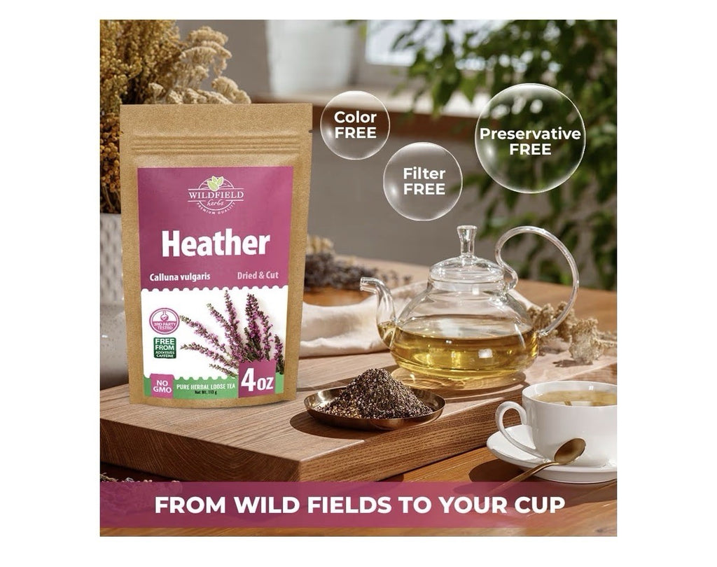 Wildfield Herbs Dried Heather Flowers Leaf Herb Tea Calluna vulgaris Brecina 4oz