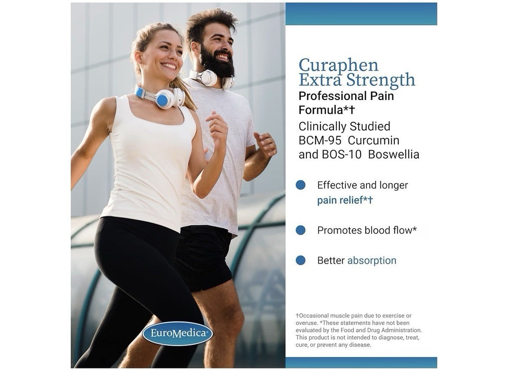 EuroMedica Curaphen Extra Strength Curcumin And Boswellia 60 Tablets