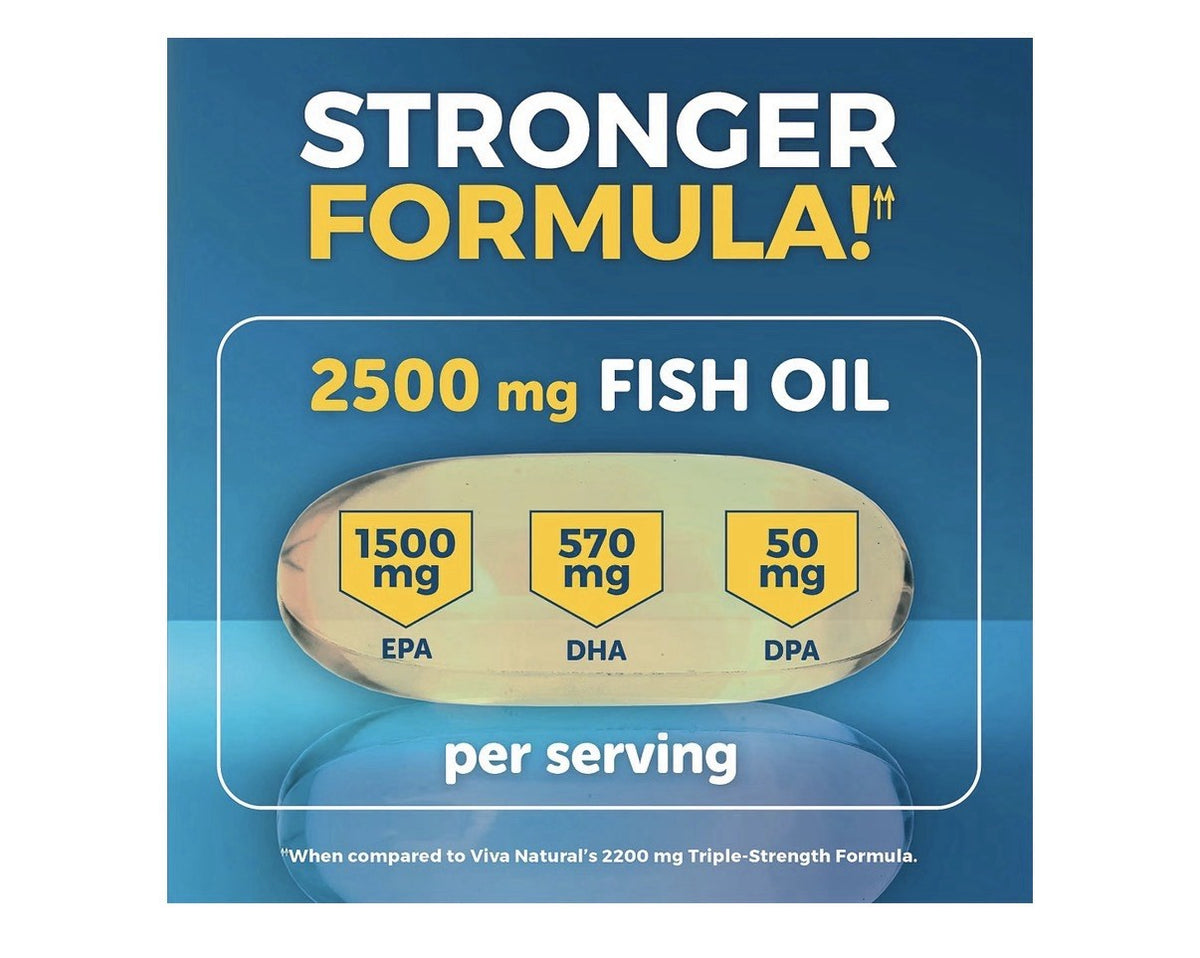 Viva Naturals Omega 3 Fish Oil Triple Strength EPA DHA For Women & Men 90softgel