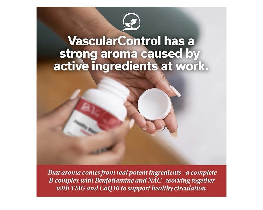 DrVmd Healthy Blood Flow Vascular Control NAC CoQ10 Benfotiamine Betaine 180caps