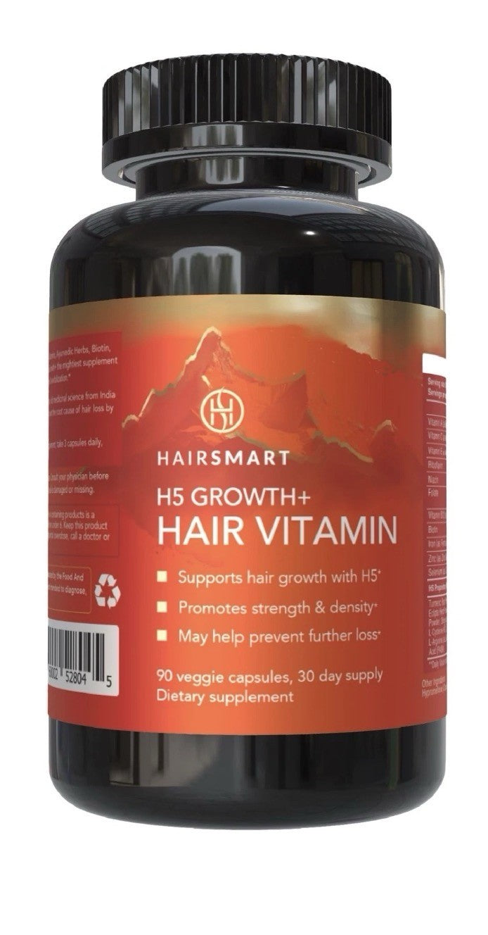 HairSmart H5 Grow+ Hair Vitamin Supplement Biotin Ayurvedic Herbs 5 Nutrient 90c