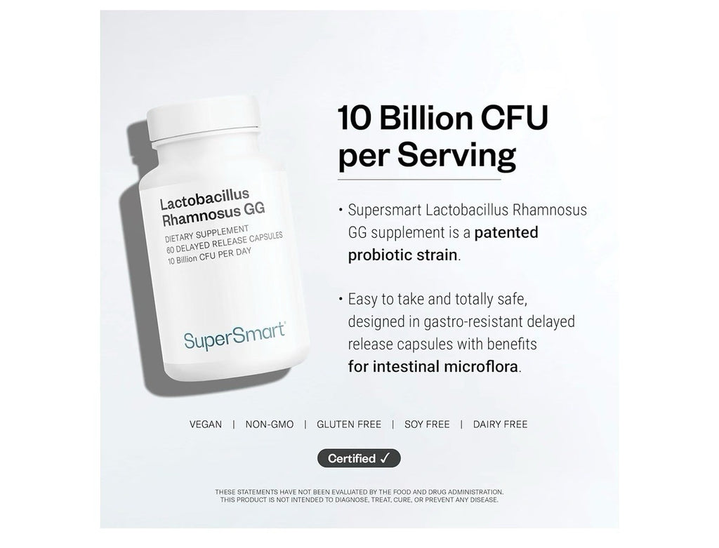 Supersmart Lactobacillus Rhamnosus GG 10 Billion CFU 60 Capsules