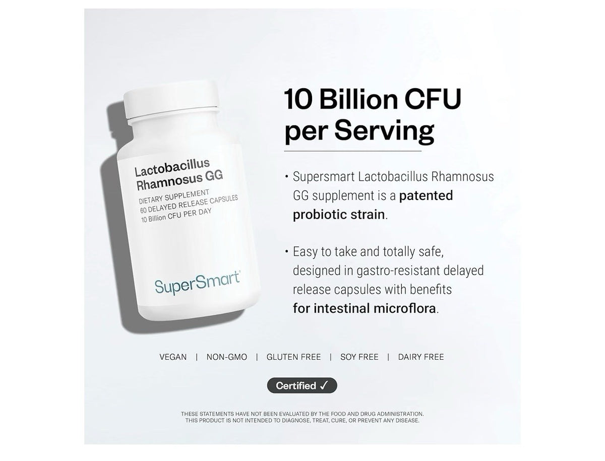 Supersmart Lactobacillus Rhamnosus GG 10 Billion CFU 60 Capsules