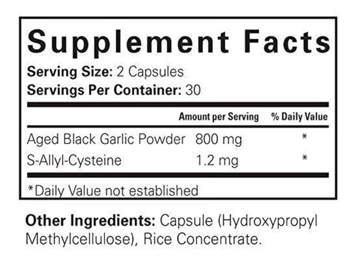 Think Remedy Aged Black Garlic Allium Sativum Supplement Less Odor 60 Capsules