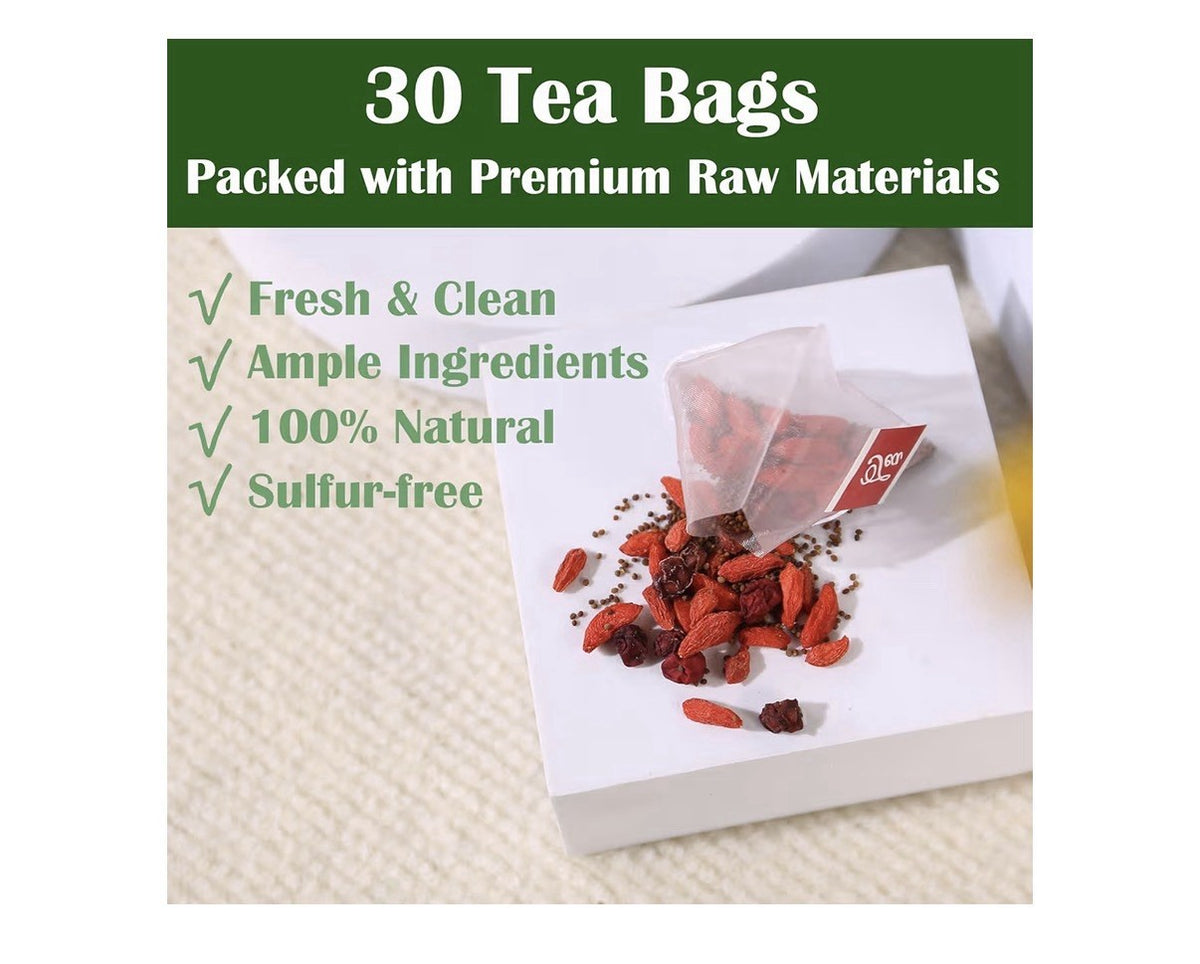 FullChea Goji Schisandra Berries 30 Tea Bags For Men Supports Kidney Health