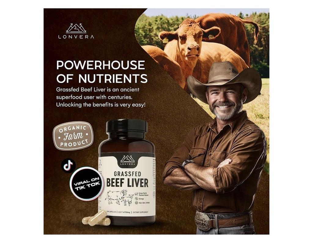 3 Pack Lonvera Grass Fed Beef Liver Pasture Raised Energy Hair Skin Nails