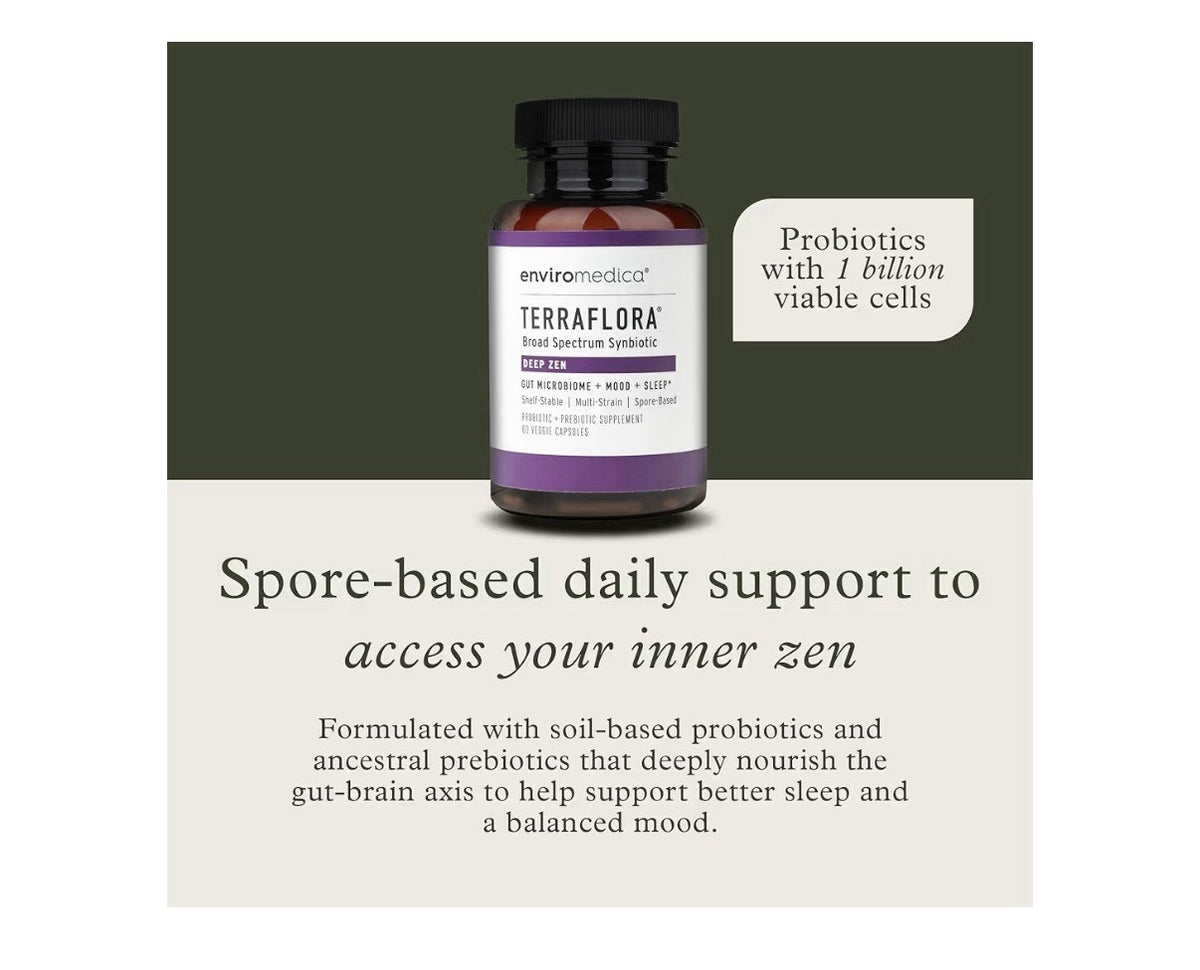 Enviromedica Terraflora Deep Zen Synbiotic Spore Based Probiotics Prebiotics 60c