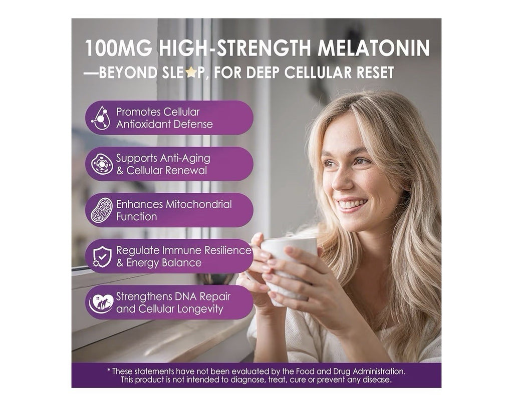 NEVISS Melatonin 100mg Super Antioxidant Cognitive Health Anti-Aging 75 Softgels