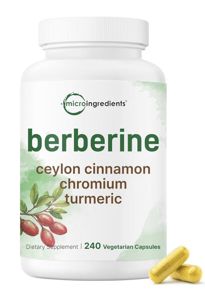 Micro Ingredients Berberine Ceylon Cinnamon Chromium Turmeric 240 Veggie Capsule