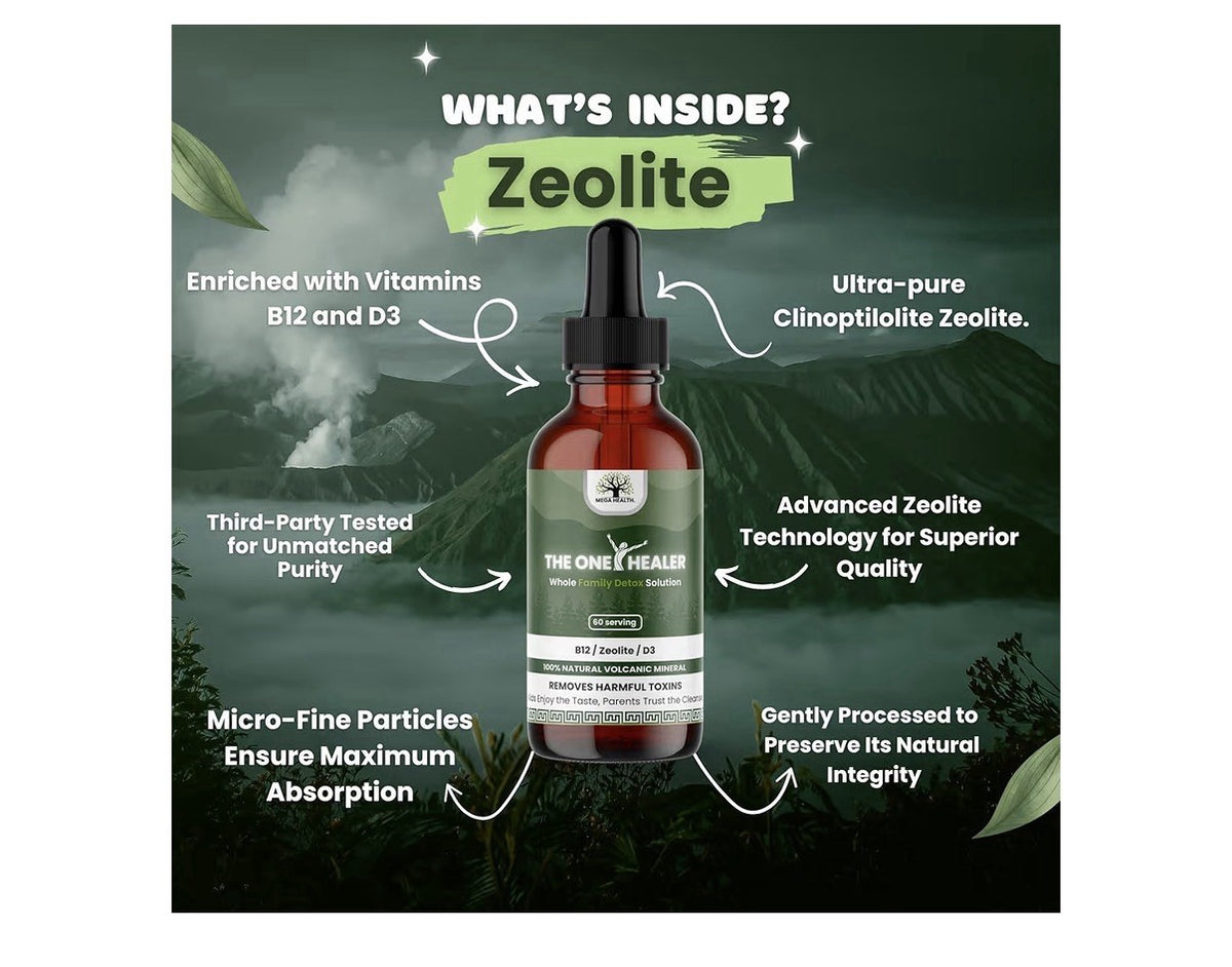 Mega Health The One Healer Zeolite Detox for Kids & Adults Pure Drops 2 Pack