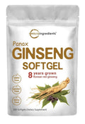 Micro Ingredients Red Panax Ginseng Softgels 8 Years Grown Korean 300 Softgels