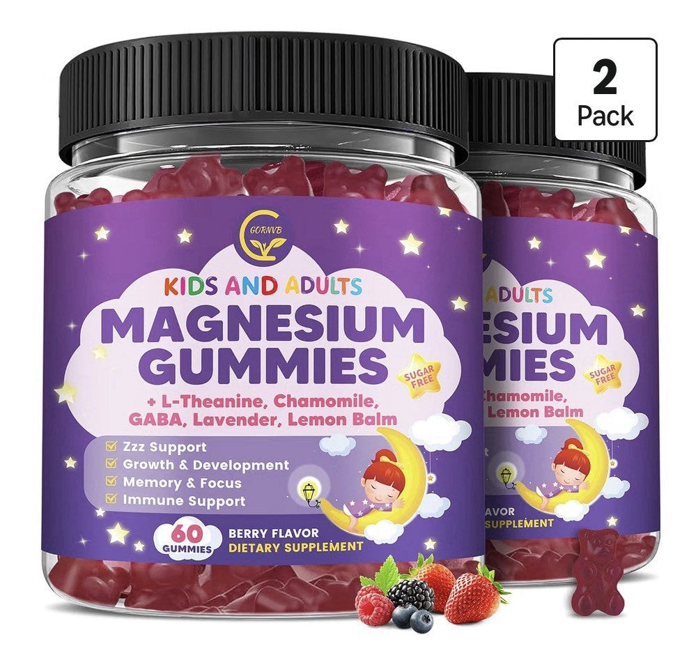 2 Pack GORNVB Magnesium Gummies Kids And Adults Sleep Immune Memory Focus Bone