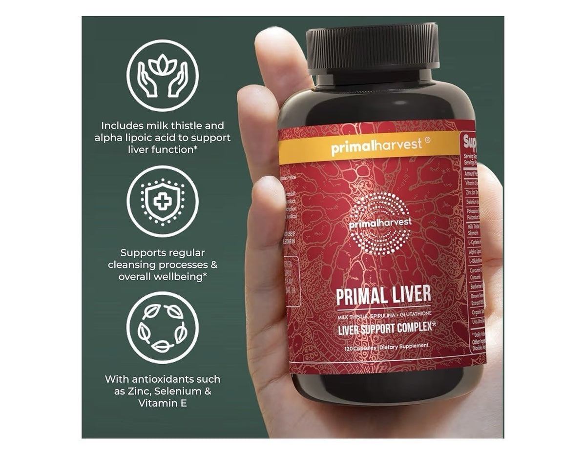 Primal Harvest Primal Liver Supplement Women Men Liver Support Complex 120caps