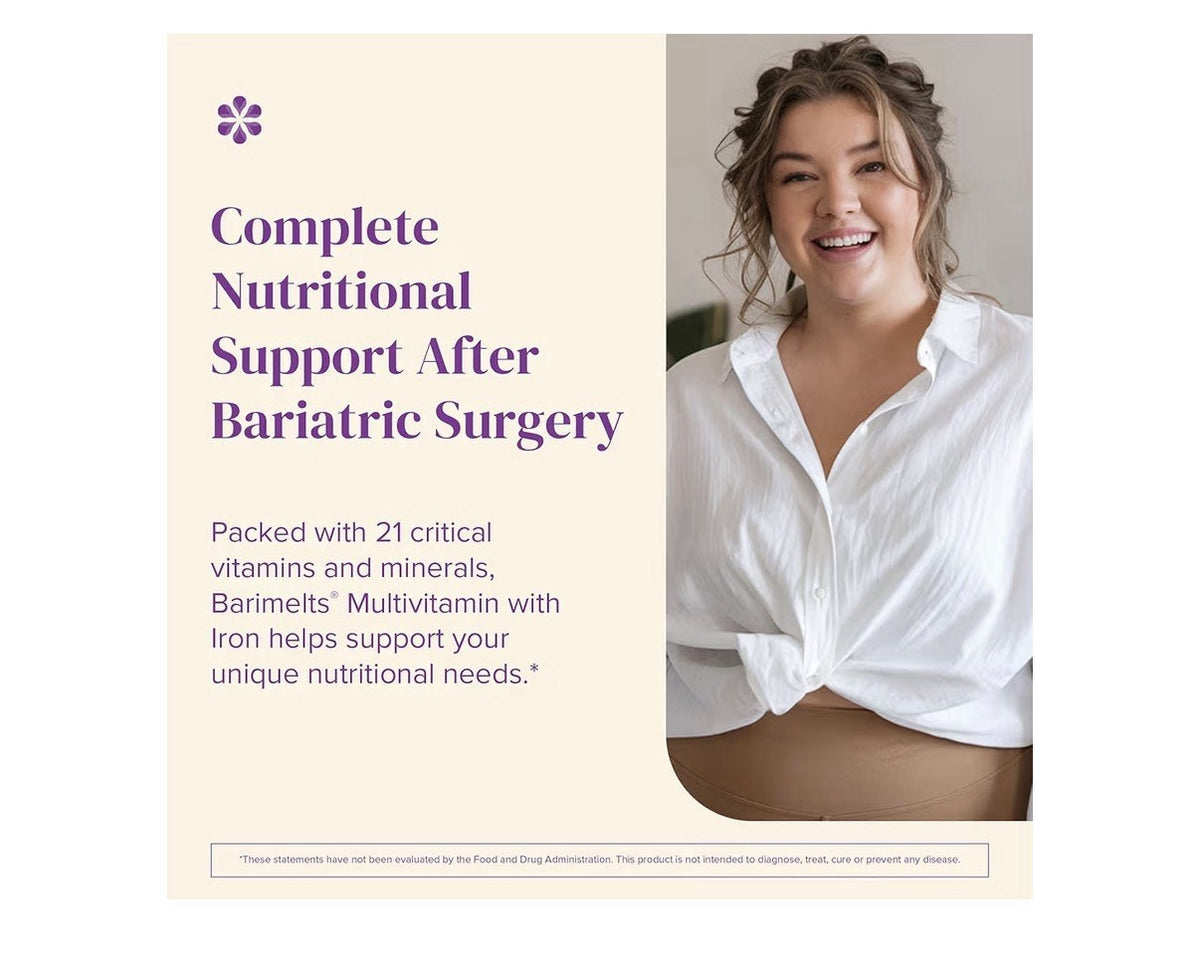 2pack BariMelts Multivitamin with Iron Bariatric Vitamins for Women Fruit Tablet