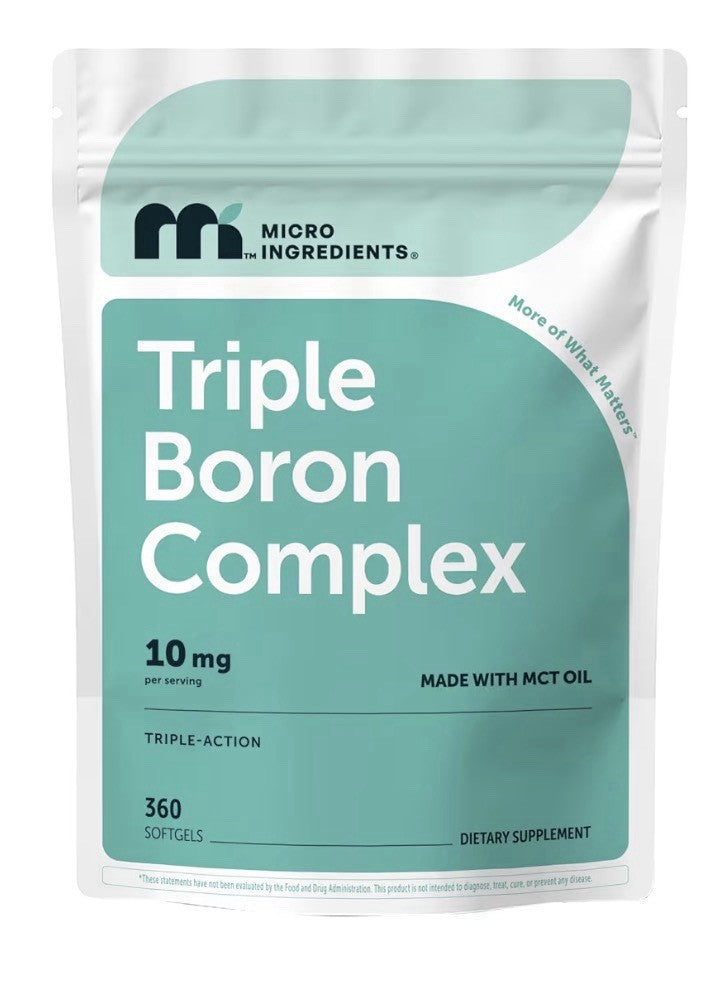 Micro Ingredients Triple Boron Complex 10mg Per Serving 360 Softgels Women & Men