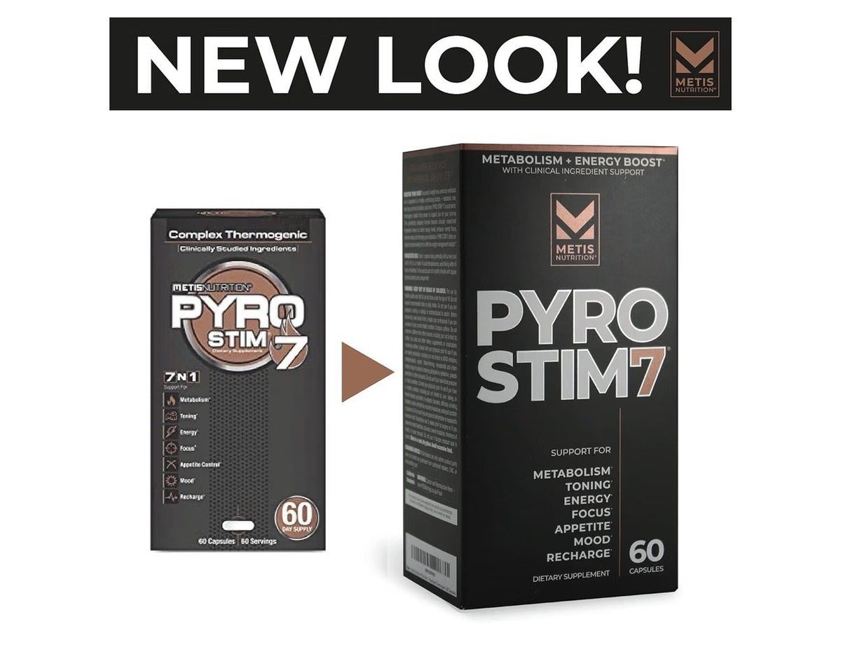 METISNutrition Pyro Stim 7 Metabolism Energy Boost Toning 60 Capsules