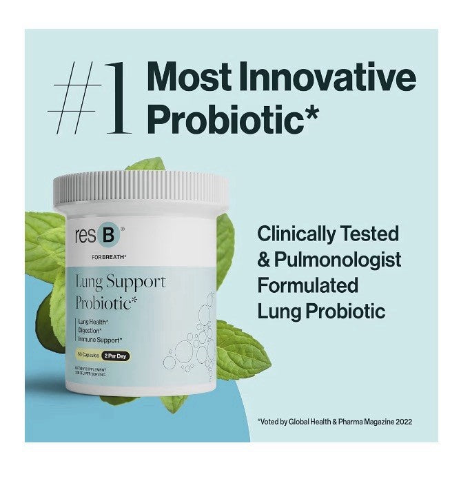 resB Lung Support Probiotic Lung Health Digestion Immune Support 60 Capsules