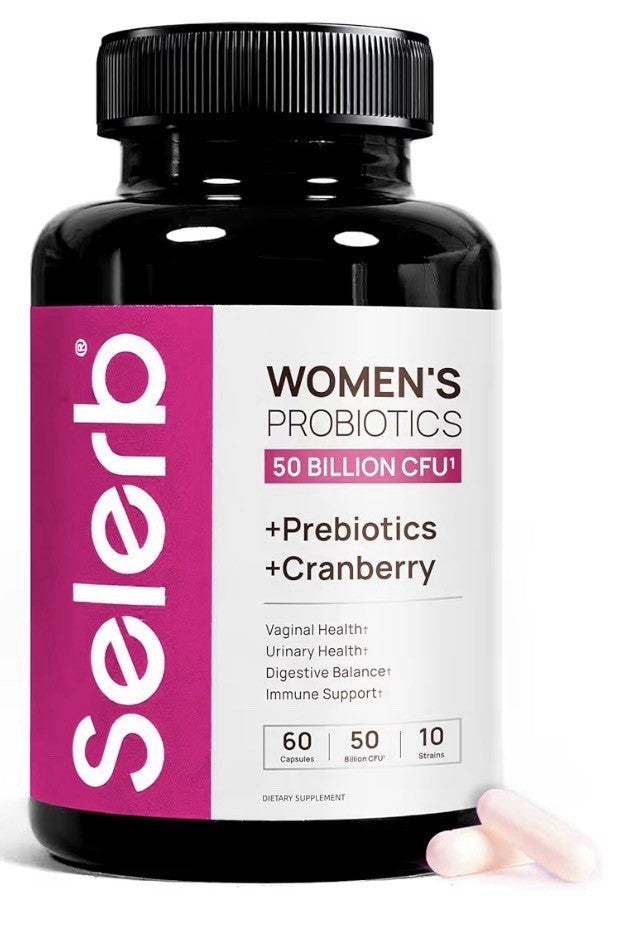 Selerb Vaginal Probiotics Prebiotics for Women 50 Billion CFU with Cranberry 60c