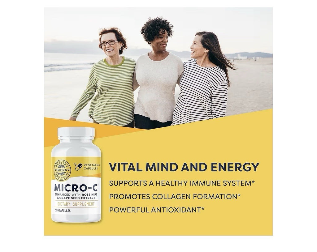 Vimergy Micro-C Vitamin C Capsules 500mg per Capsule Bones Immune Support 180cap