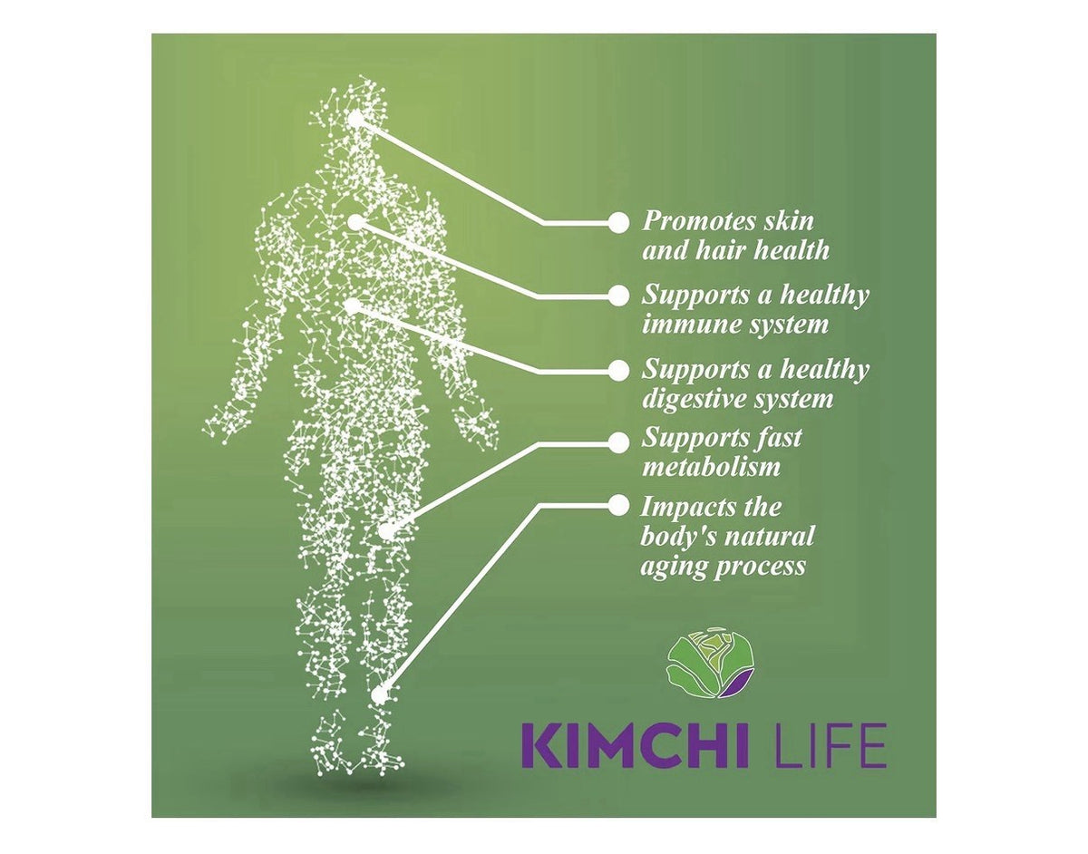 Kimchi Life Probiotics Gut Health Immune Support Energy Skin Hair Health 90 Caps