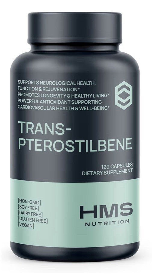 HMS Nutrition Potent Trans-Pterostilbene 200mg Antioxidant Supplement 120Capsule
