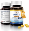 LOVITA Omega-3 Fish Oil rTG 90% Heart Brain Health Support For Women Men 120sgel